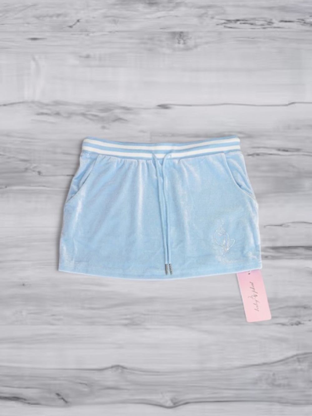 ππ Baby Phat Y2K Sky Blue Velour Skirt Small NWT - Picture 4 of 12